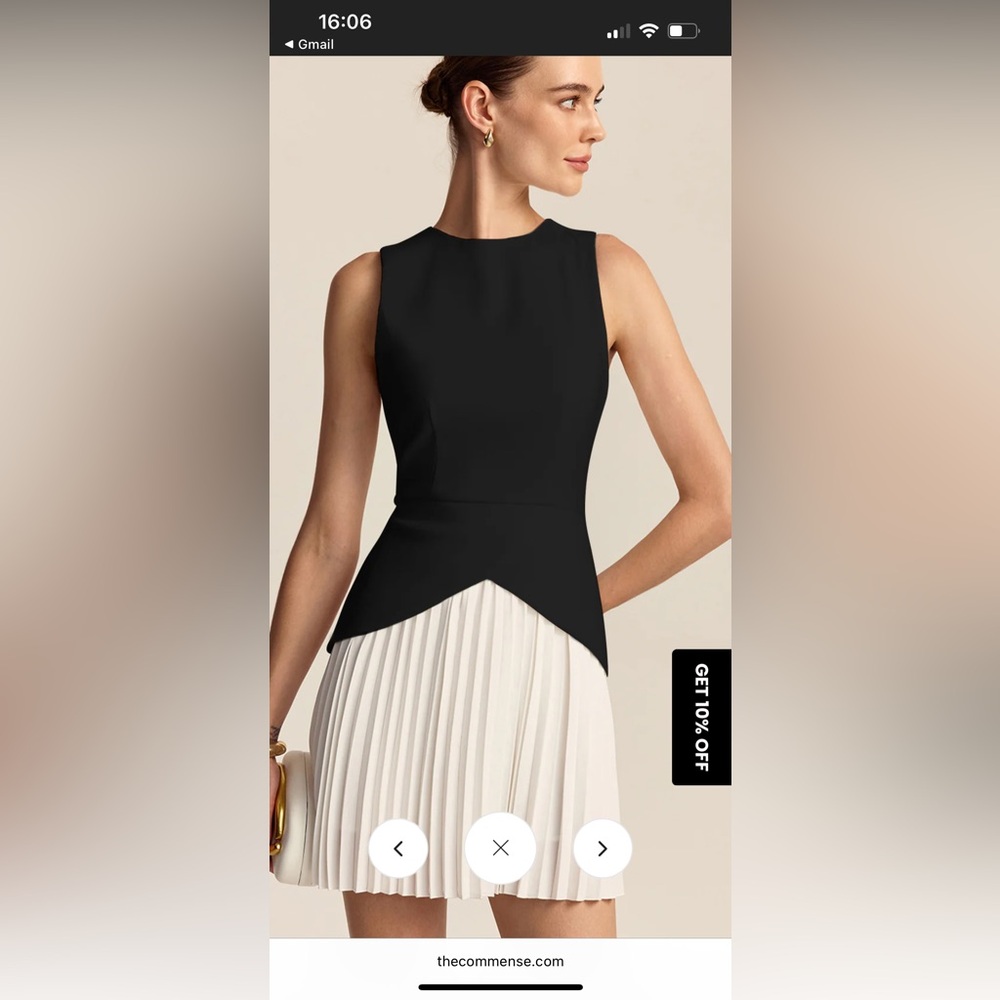 Pleated hem mini dress